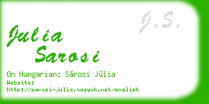 julia sarosi business card